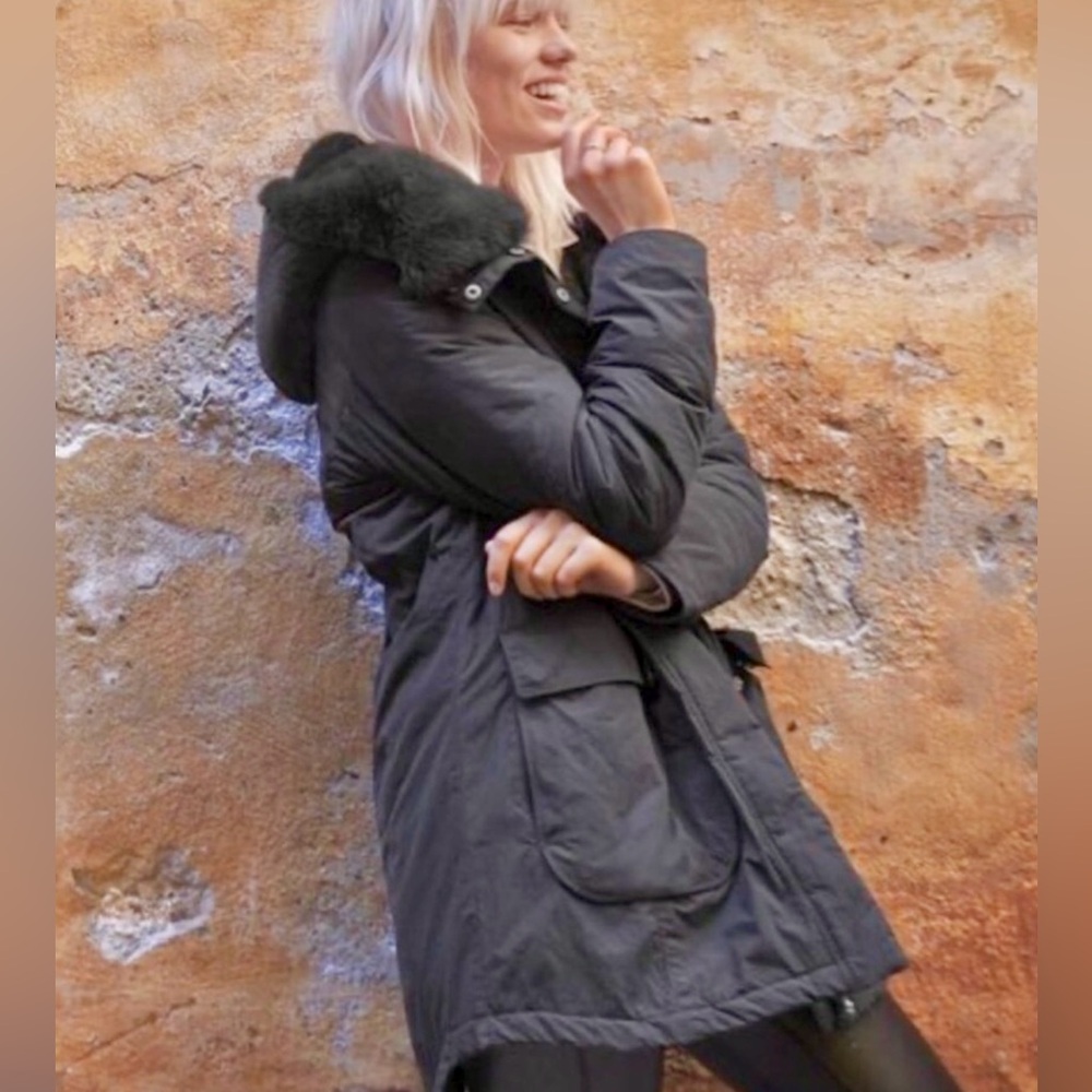 Athleta | District Primaloft Parka Faux Fur Hooded Jacket Coat Charcoal Size XS